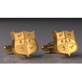 Gold Plated Sterling Silver Cufflink's, Custom Logo, 1"